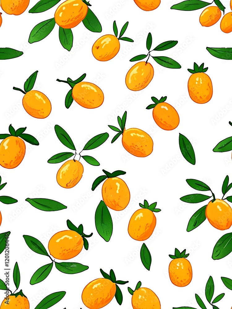 seamless pattern with kumquats seamless pattern with kumquats