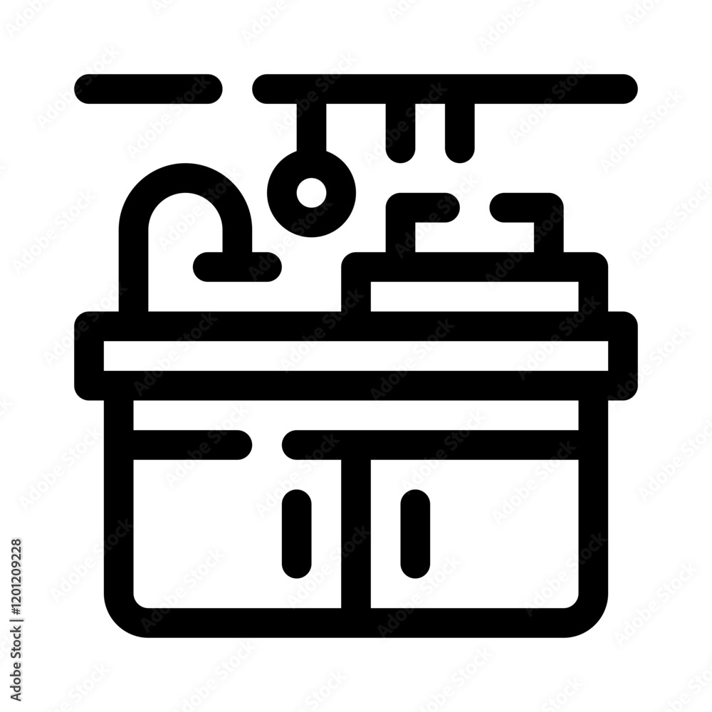 Kitchen cabinet line icon
