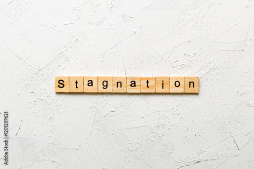 Bilde på lerret stagnation word written on wood block
