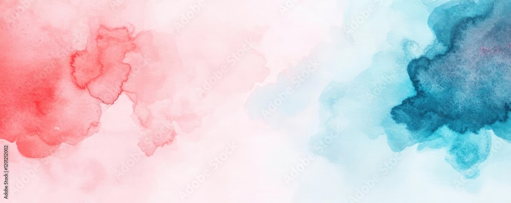 Obraz premium Glazed watercolor idea. Abstract watercolor background in vibrant red and blue tones, perfect for creative projects.