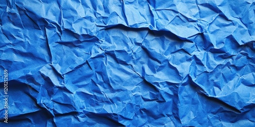 Wallpaper Mural Blue crumpled paper texture background with deep folds and uneven surface in various shades of blue, suitable for creative design projects. Torontodigital.ca