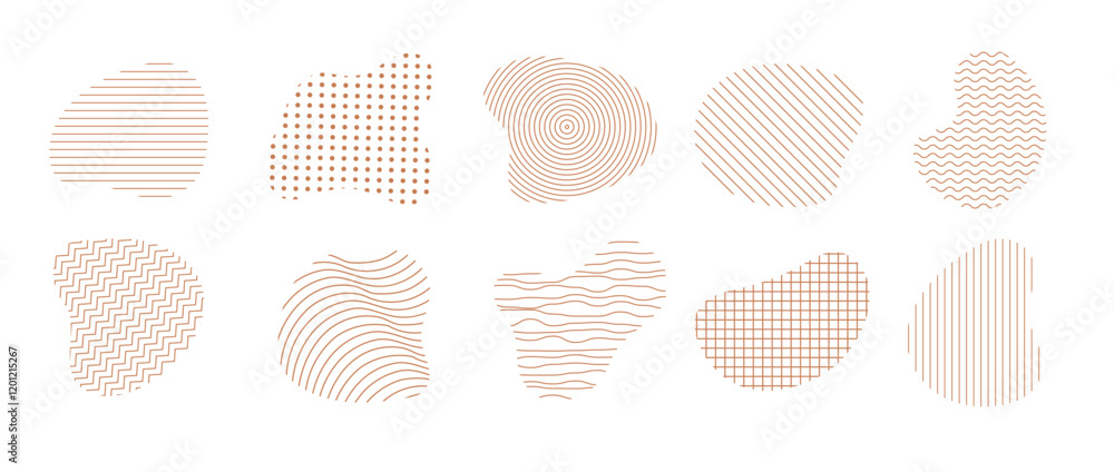 Abstract freeform collection. Set of beige amoeba. Modern figure for design and print. Vector illustrations isolated on white background. Abstract freeform collection. Set of beige amoeba. Modern figure for design and print. Vector illustrations isolated on white background.