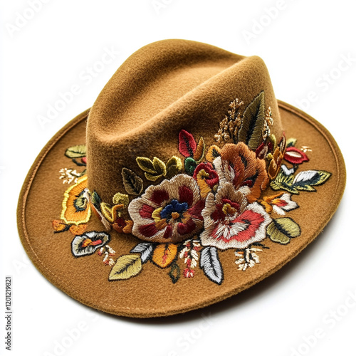 A hat embrodiery patch on white background. photo