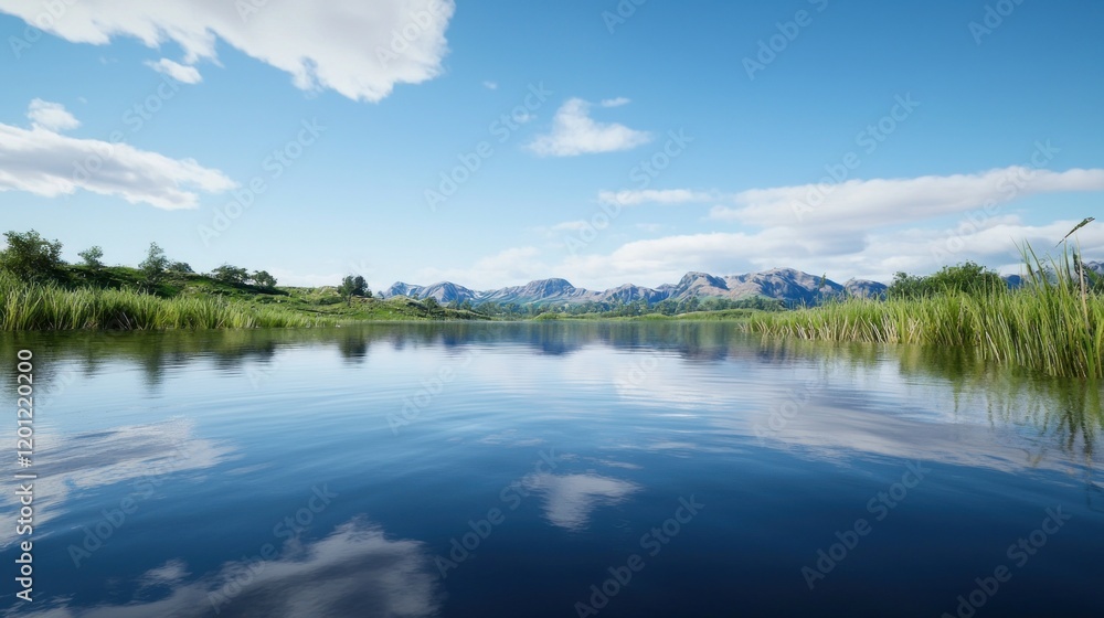 Serene Lake and Mountain Landscape Serene Lake and Mountain Landscape