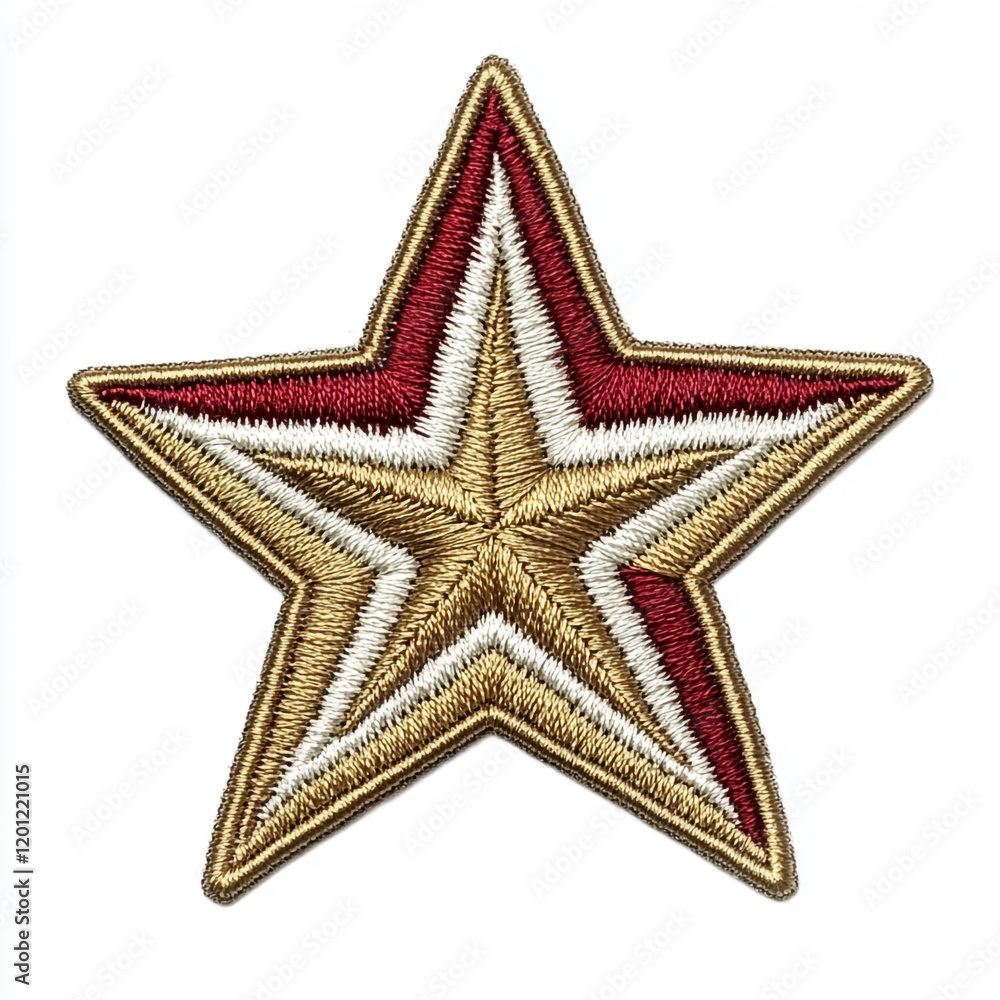 Obraz premium A isolated Star embrodiery patch on white background.