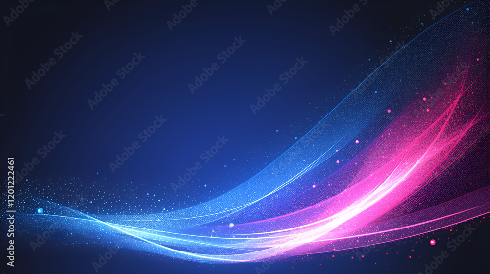 Fototapeta premium Abstract Blue Pink Wave Light Design Background
