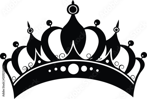 Tiara crown silhouette,Tiara crown vector icon