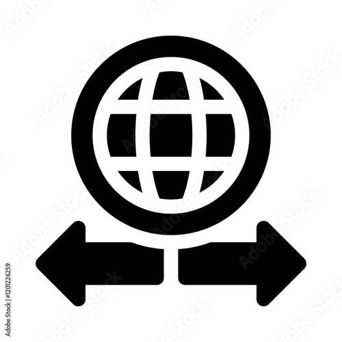 Globe with Arrows glyph icon