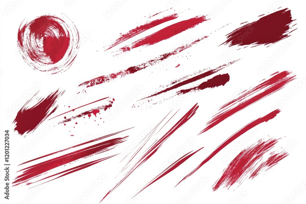 Abstract art piece featuring bold red brushstrokes on a white canvas Abstract art piece featuring bold red brushstrokes on a white canvas