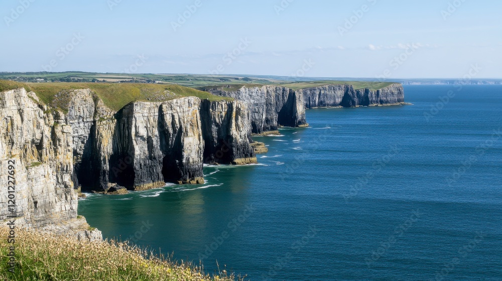 Majestic Coastal Cliffs and Ocean Waves: A Breathtaking Landscape Majestic Coastal Cliffs and Ocean Waves: A Breathtaking Landscape