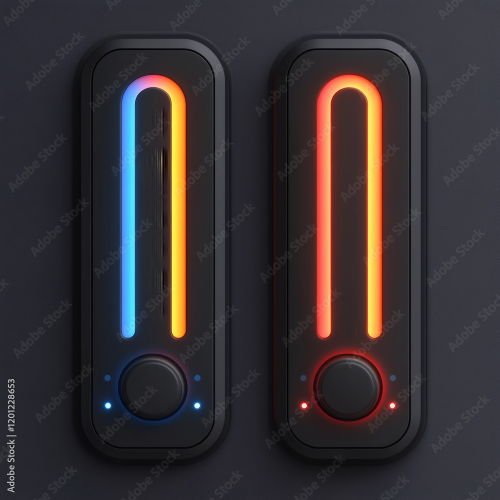 Obraz premium Black Speaker System with Woofer and Amplifier - Music & Sound Technology