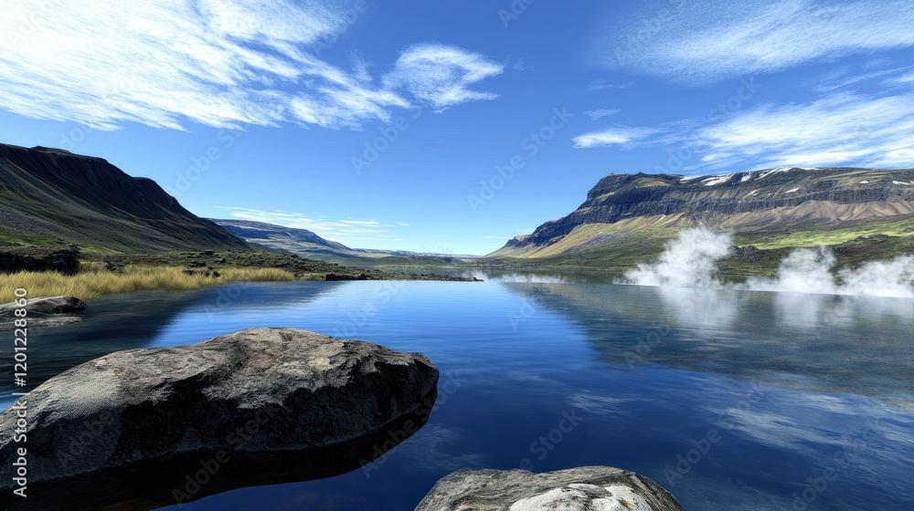 Serene Mountain Lake Landscape Serene Mountain Lake Landscape