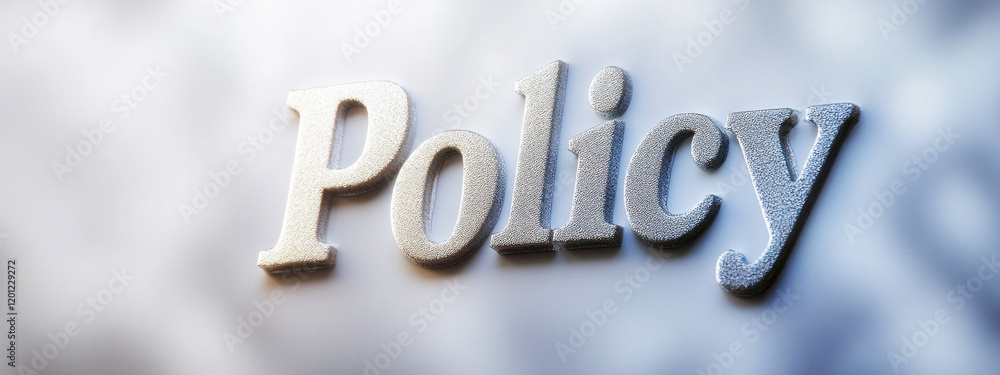 Close-up of the word 'Policy' in textured letters on a soft-focus background. Close-up of the word 'Policy' in textured letters on a soft-focus background.