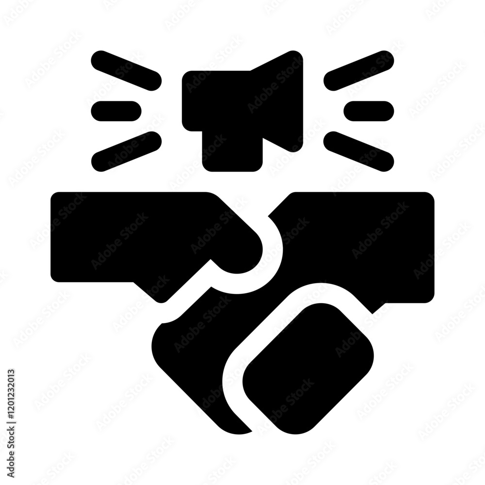 Handshake glyph icon Handshake glyph icon