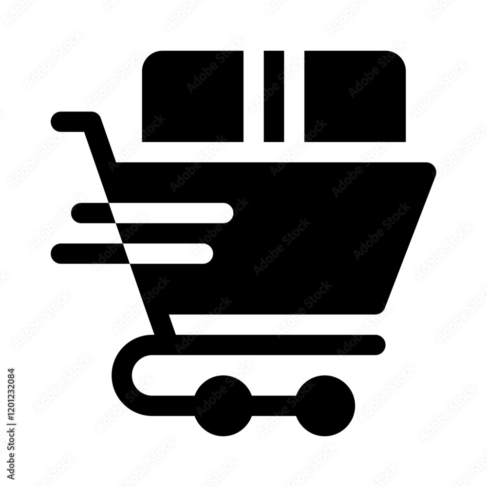 Shopping cart glyph icon