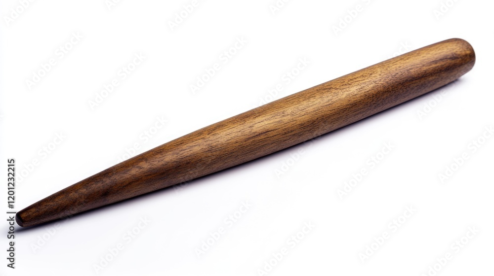 A single wooden baseball bat placed on a white background A single wooden baseball bat placed on a white background