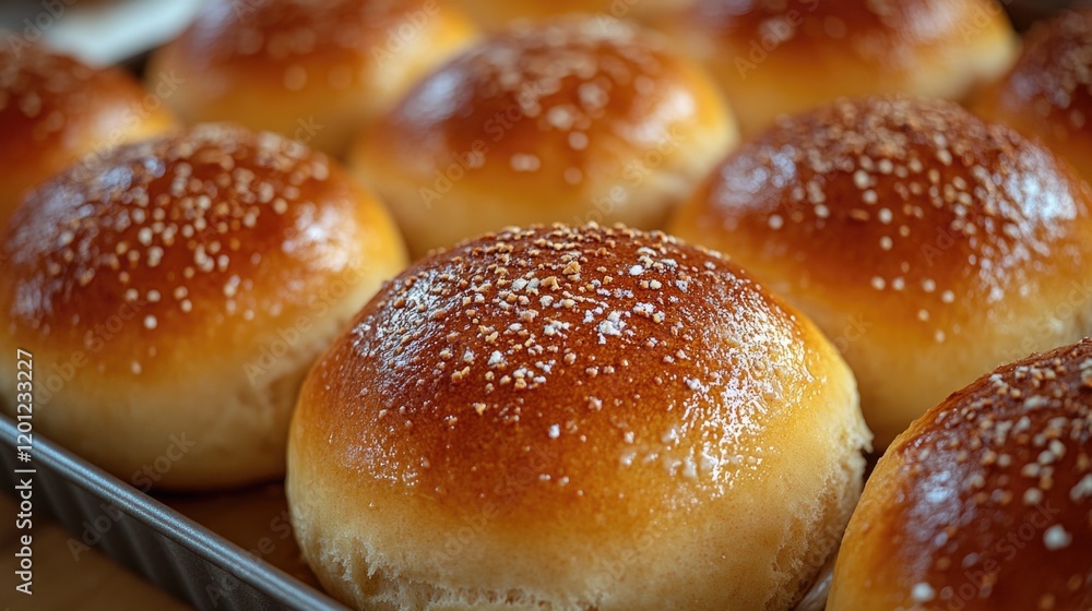 Freshly baked buns with sesame sprinkles, perfect for breakfast or snack Freshly baked buns with sesame sprinkles, perfect for breakfast or snack