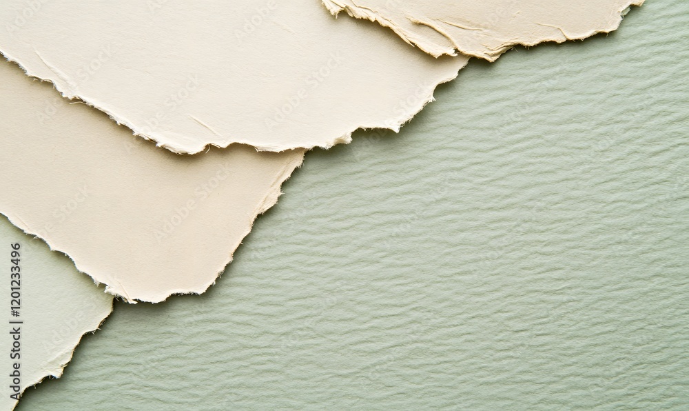 Textured background of rough kraft paper in beige and soft green, Generative AI Textured background of rough kraft paper in beige and soft green, Generative AI