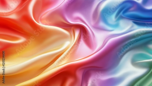 Wallpaper Mural Colorful silk fabric with vibrant rainbow hues and smooth, flowing drapes. Torontodigital.ca