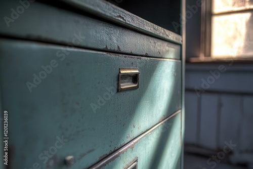 A detailed view of a drawer's interior showing various items stored inside photo