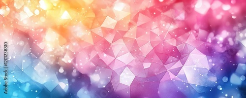 Polygon watercolor concept. Vibrant geometric background with colorful gradients, perfect for digital art projects.