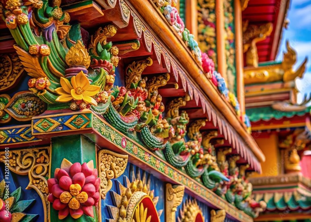 Macro Photography: Intricate Details of Leng Hok Yi Temple, Chachoengsao, Thailand Macro Photography: Intricate Details of Leng Hok Yi Temple, Chachoengsao, Thailand