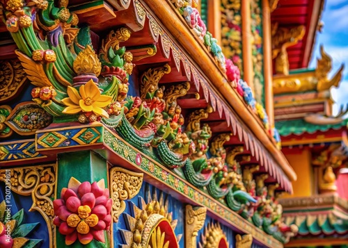 Wallpaper Mural Macro Photography: Intricate Details of Leng Hok Yi Temple, Chachoengsao, Thailand Torontodigital.ca