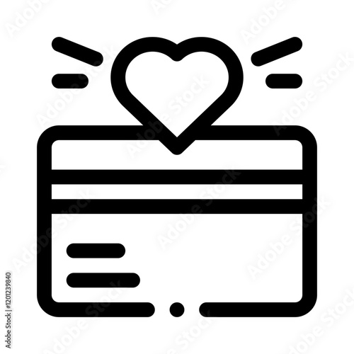Credit Card Donation line icon