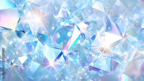 Sparkling and shining blue prism light background 