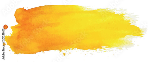 	
Yellow paint artistic dry brush stroke. Watercolor acrylic hand painted backdrop for print, web design and banners. Realistic vector background texture