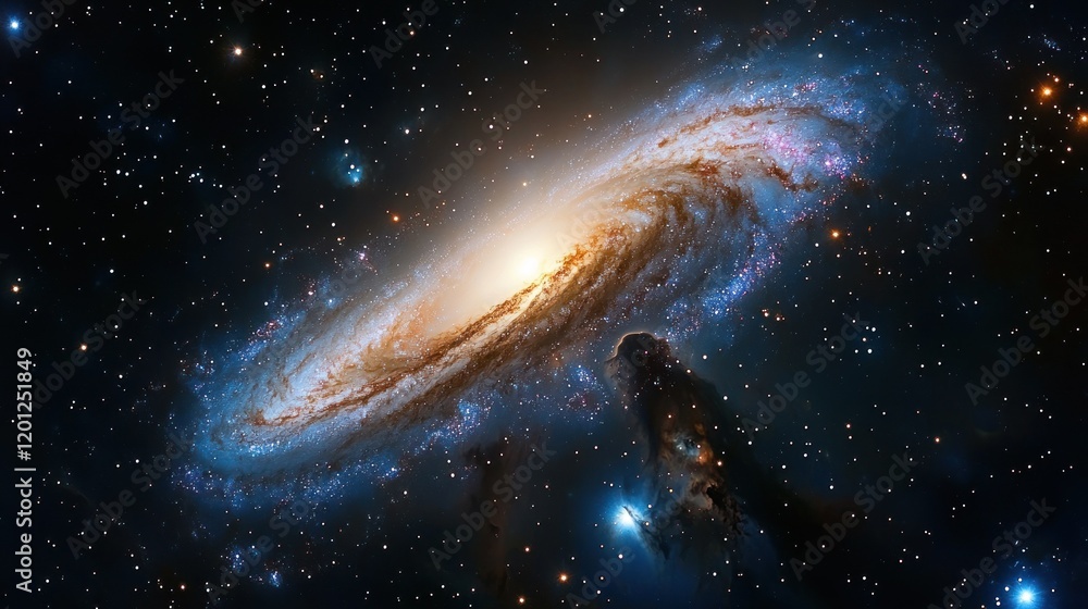 Fototapeta premium The sprawling beauty of a vast spiral galaxy