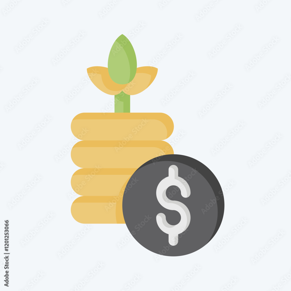 Icon Money 2. related to Retirement symbol. flat style. design editable Icon Money 2. related to Retirement symbol. flat style. design editable