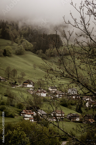 Village on the mountain side