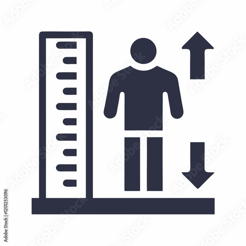 Height Measurement Icon Design. photo