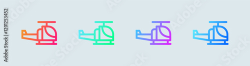 Aviation line icon in gradient colors. Airplane signs vector illustration.