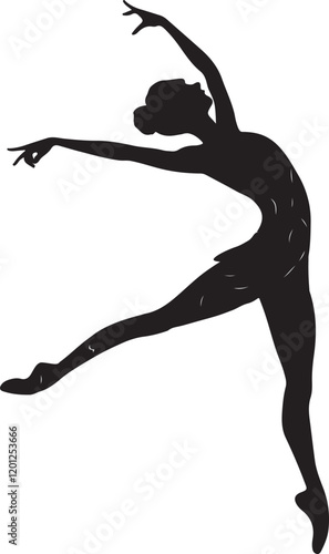 Dynamic Silhouette of a Ballet Dancer in a Leaping Pose