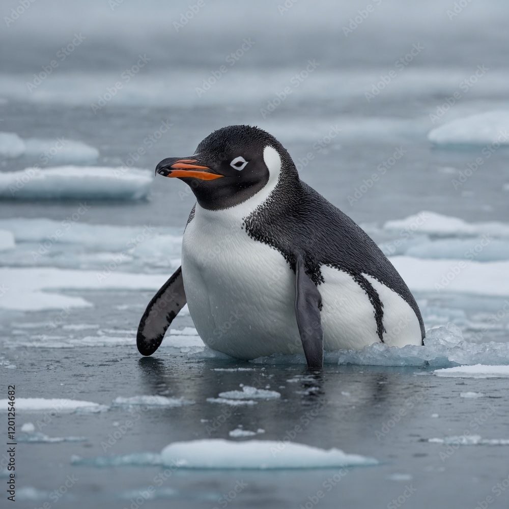 Obraz premium penguin in polar regions. 