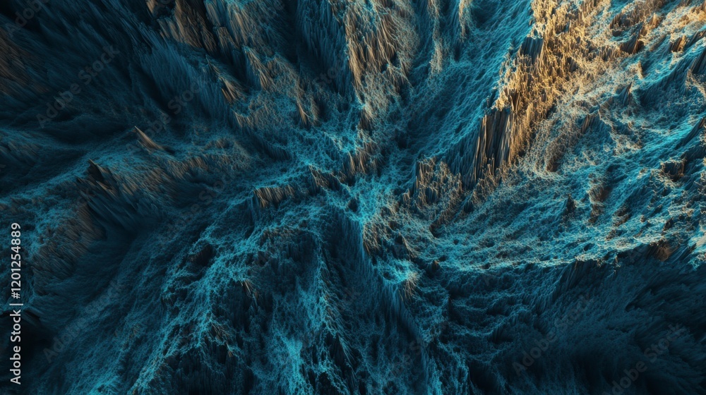 Obraz premium artistic mountain textures, digital art landscape, abstract mountain peaks, artistic landscape design, modern landscape visuals, abstract mountain forms, 3d terrain modeling, digital landscape texture