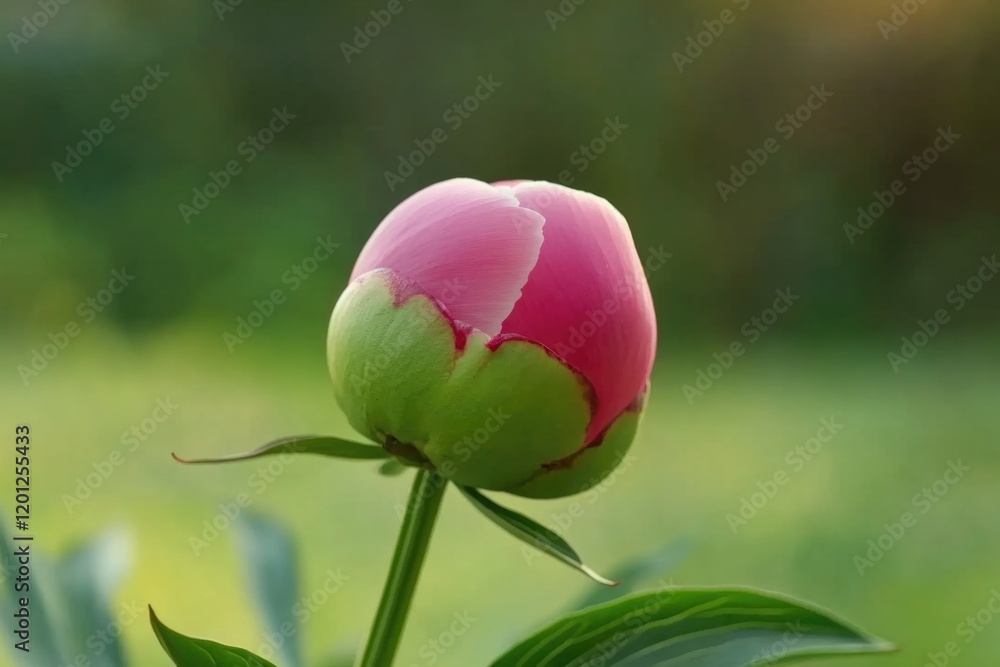 A single pink flower growing in a lush green meadow, surrounded by tall grasses and wildflowers A single pink flower growing in a lush green meadow, surrounded by tall grasses and wildflowers