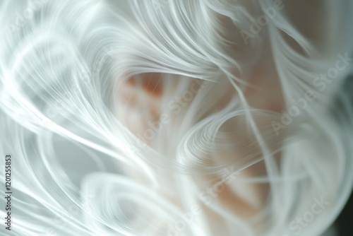 Portrait of an elderly woman with long white hair, great for representing wisdom and experience photo