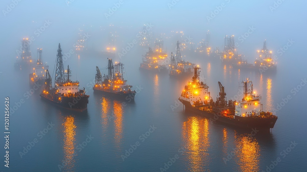 A cyberpunk harbor where massive glowing ships unload radiant cargo. Neon-lit cranes operate autonomously, and the reflection of vibrant holographic signs shimmers on the water’s surface. A cyberpunk harbor where massive glowing ships unload radiant cargo. Neon-lit cranes operate autonomously, and the reflection of vibrant holographic signs shimmers on the water’s surface.