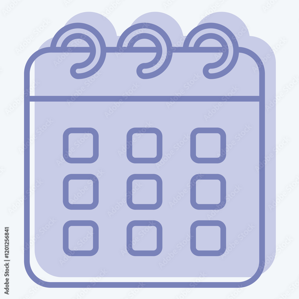 Icon Calendar. related to Retirement symbol. two tone style. design editable Icon Calendar. related to Retirement symbol. two tone style. design editable