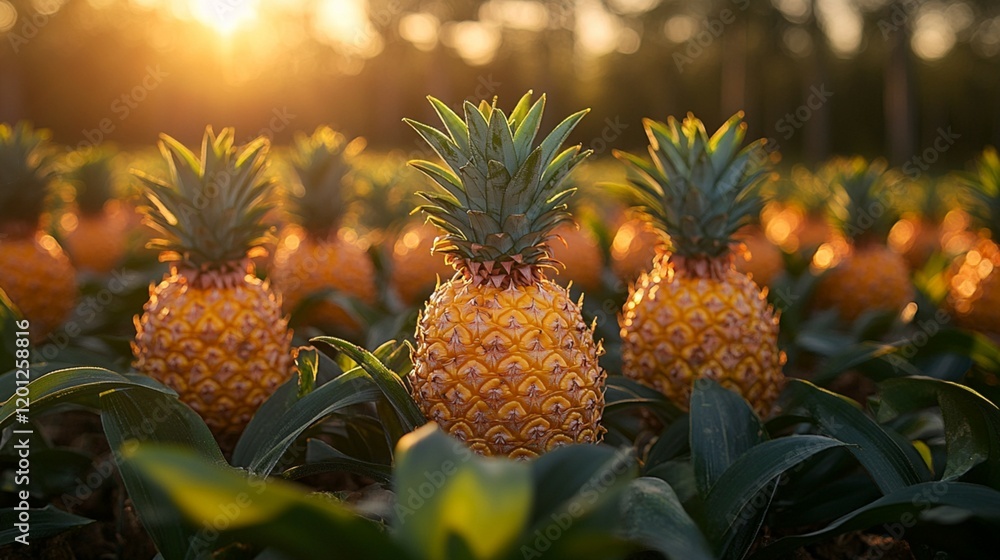 Pineapple Plantation with Lush Greenery Pineapple Plantation with Lush Greenery