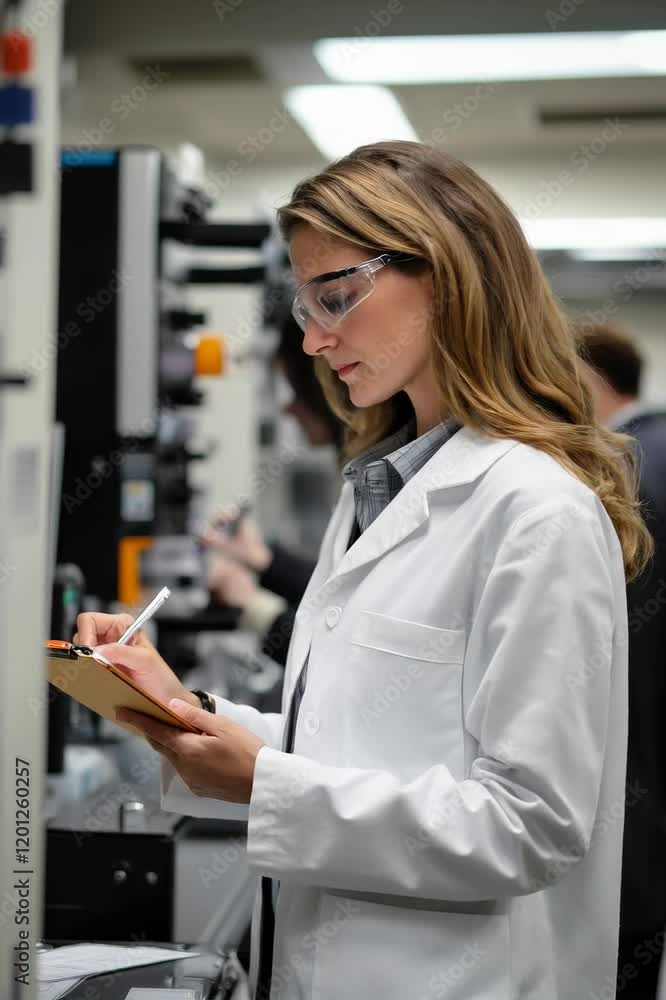 Scientist taking notes in laboratory Scientist taking notes in laboratory