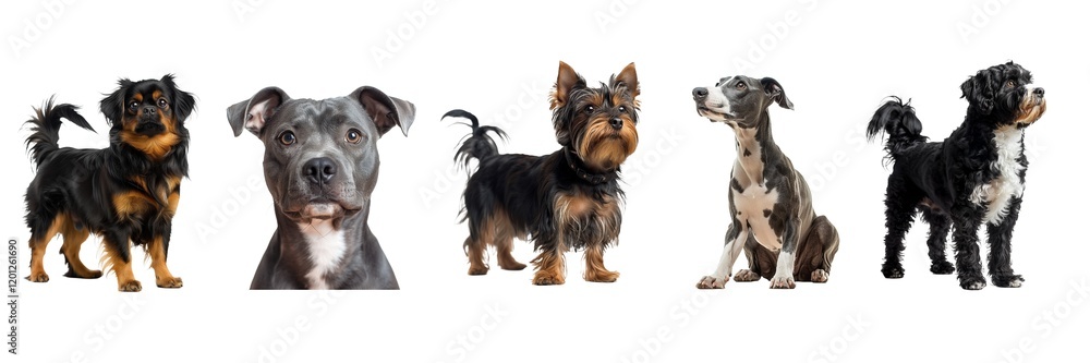 Dogs collection isolated on transparent background. PNG. Generated AI Dogs collection isolated on transparent background. PNG. Generated AI