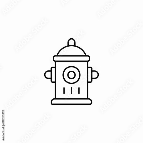 Fire hydrant emergency water icon vector sign