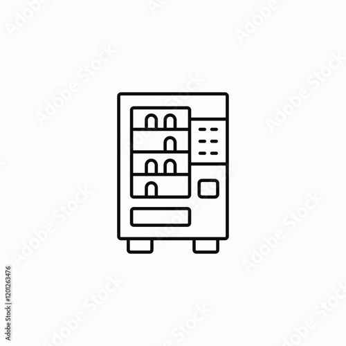 Vending machine snack drink icon vector sign