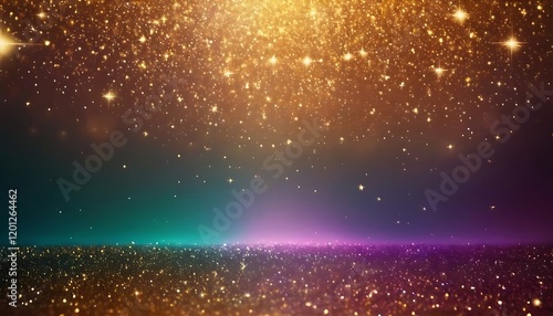 Holographic gradient background infused with dazzling lights, shimmering effects, and radiant gold stars, perfect for creating a magical fantasy scene. 6 photo