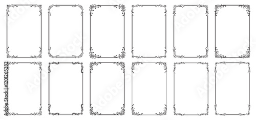 Vintage frame. Calligraphic ornament set. Vector isolated border. Elegant vintage frame and wedding ornaments Isolated icons vector set.eps