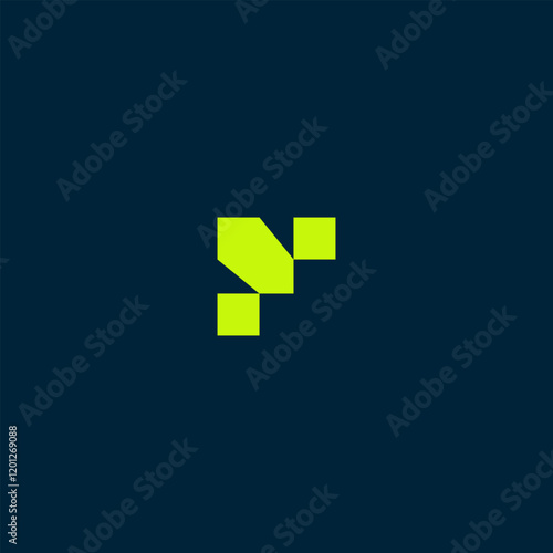 Initial F tech, arrow, growup, real estate,, F Logo, FF Monogram, modern, Icon, Vector, green blue color, minimalist